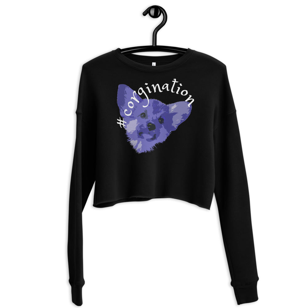 Gift for dog lovers. #corgination cropped sweatshirt for girls. Streetwear for women WickedYo.